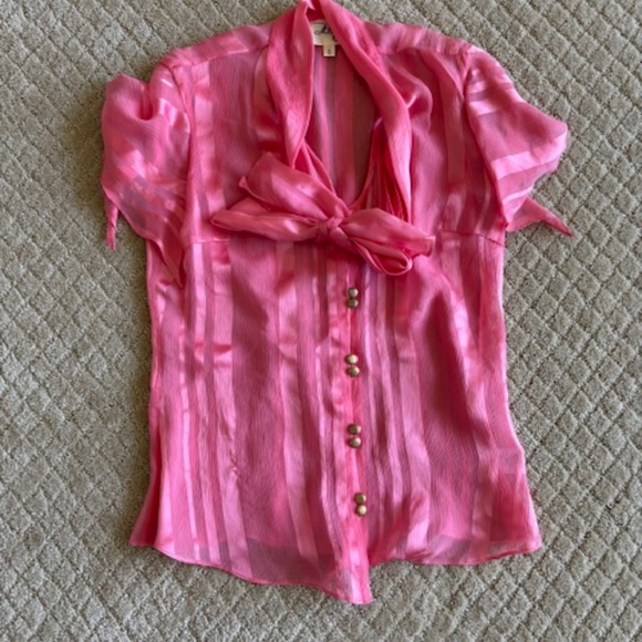 Millly short-sleeved pink blouse with bow Size 0